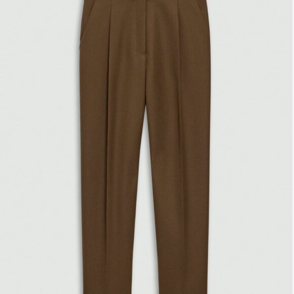 NWT, Theory Tapered High-Rise Pant in Wool-Blend, Clover, Size 6 - Picture 1 of 9